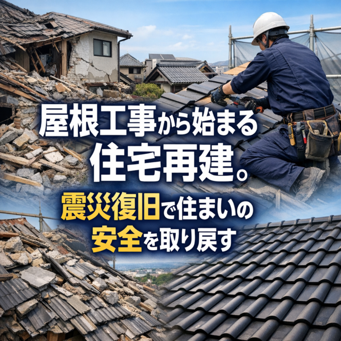 屋根工事から始まる住宅再建。震災復旧で住まいの安全を取り戻す